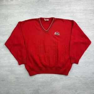 Vintage Camaro Firebird Sweater Adult XL Red V Neck General Motors Car Auto